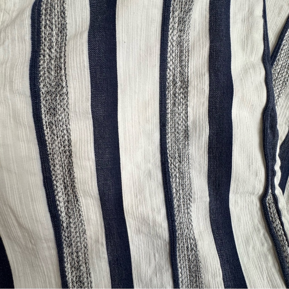 LOFT Outlet Navy White Striped Wide Leg Crop Pants Small - Picture 10 of 15